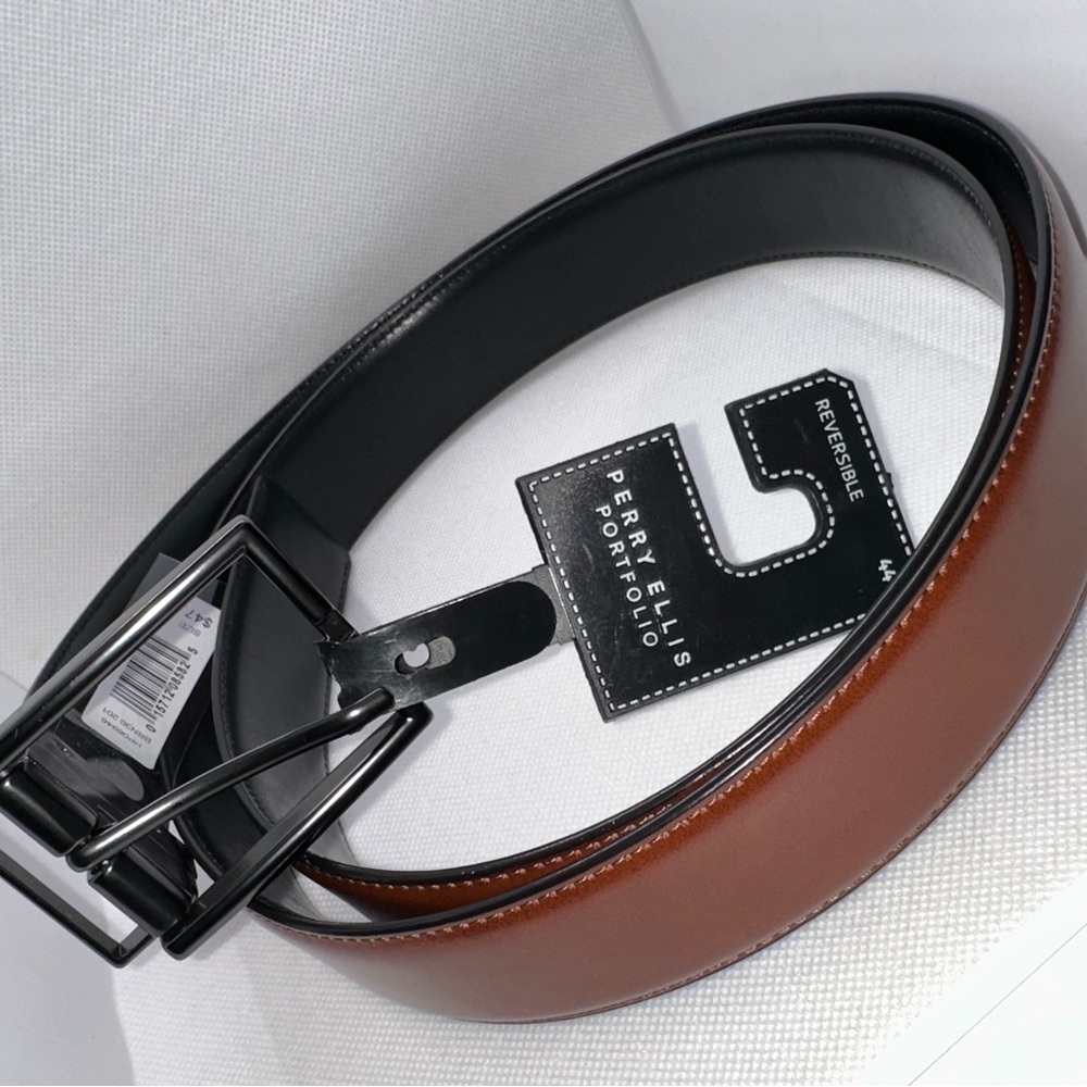 Perry Ellis Dual-Tone Belt with Metallic Buckle Size 44